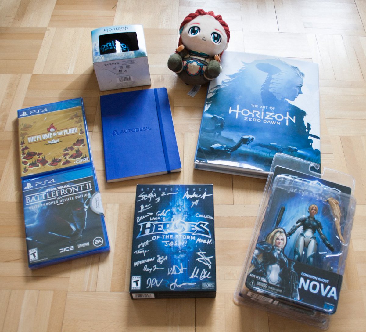 stanimate's tweet image. Haha, this is so INSANE! Not only did our chicken farmer animation win at the #animX jam, we also received those awesome gifts. Wow, just LOOK at all this stuff! THANKS sooo much @teatimeanimates @lightbombmike @direGoldfish @KrisZadziuk @Latienie and everyone who contributed!!