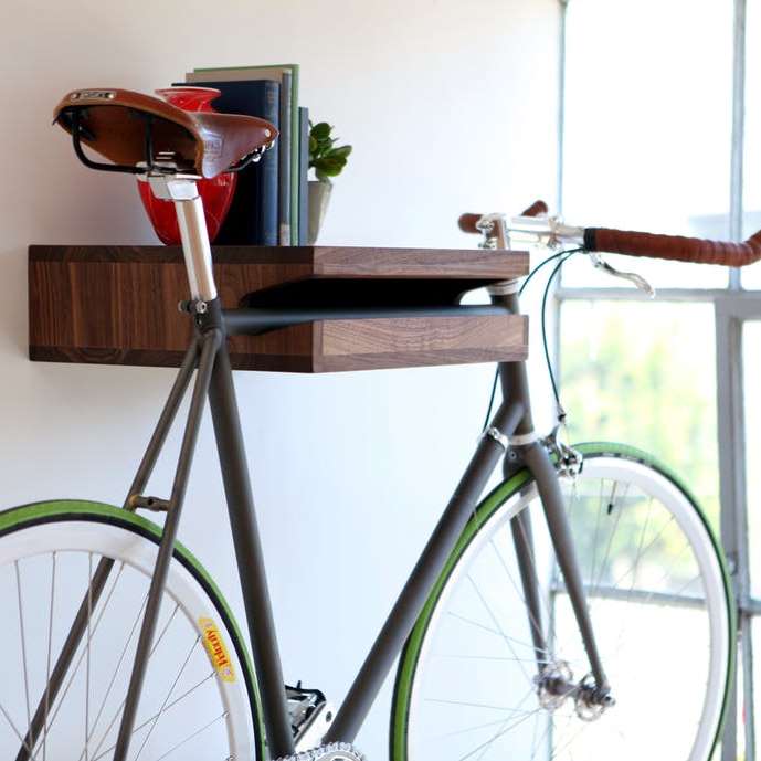 Bang Out Brilliant™ #Design
I'm a huge fan of #FormMeetsFunction, so when I came across #TheBikeShelf, designed by Chris Brigham of @TheKnifeandSaw, I literally said out loud, #Brilliant.,  which is as much about Chris's experience   [theknifeandsaw.com/KSAbout.php] as the shelf itself