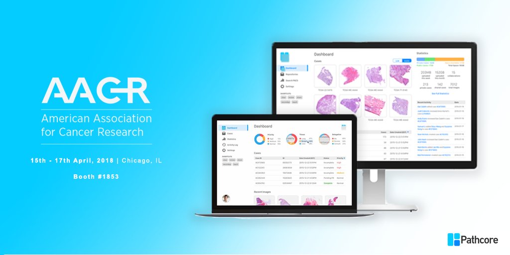 Pathcore's tweet photo. Join us at #AACR18 from April 16-17 where we will be doing live demonstrations of PathcoreFlow. Book your demo today https://t.co/uv77dtUaMp #pathologists https://t.co/KM1eeI7wId