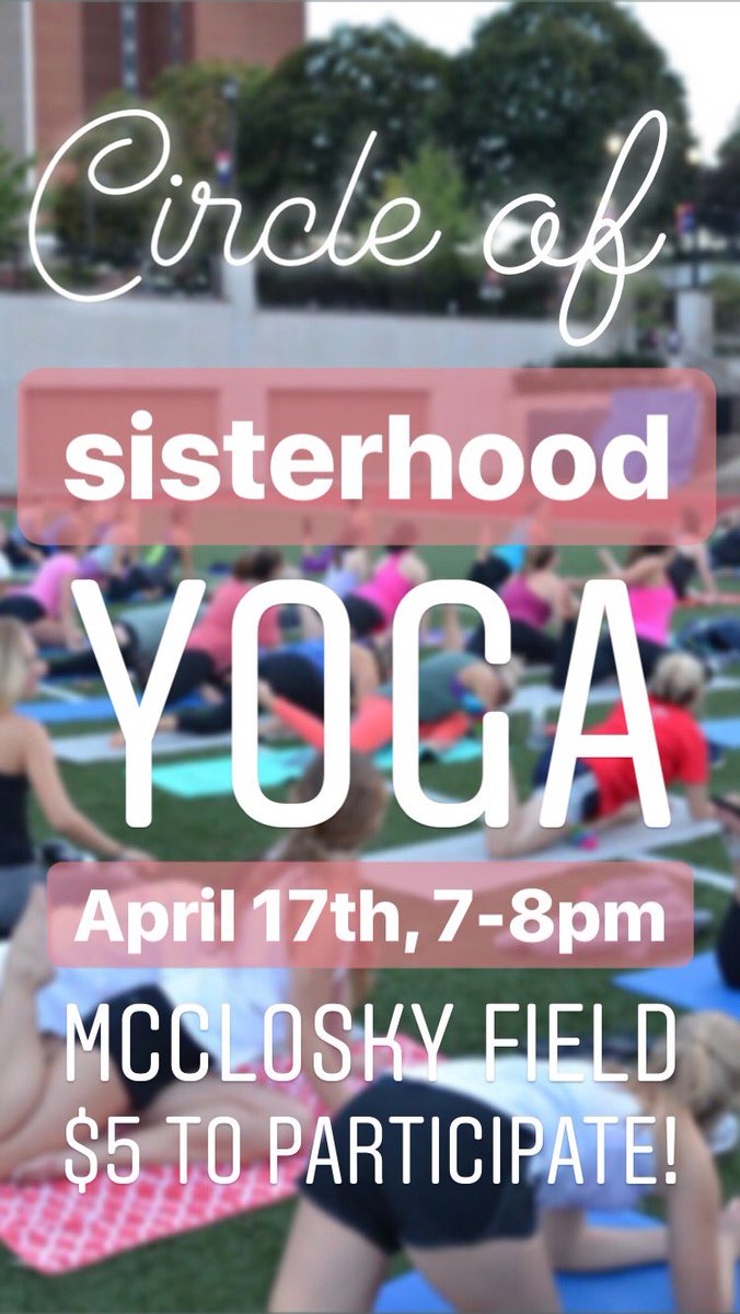 DuquesneGreeks's tweet photo. •Support Circle of Sisterhood•
YOGA on McCloskey Field
$5 to Participate!

#duqgreeks #circleofsisterhood https://t.co/YCdmtP8okR