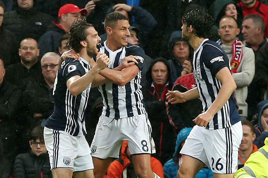 Hegazi's tweet photo. Very happy with the win today. Proud of the team! Thanks to all the Baggies for sticking with us 🔵⚪ #WBA https://t.co/UZozhnesQu