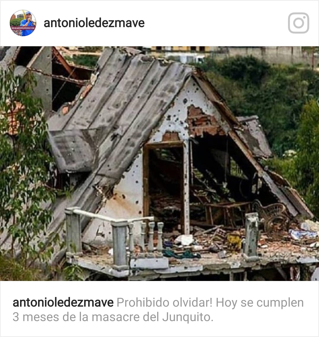 alcaldeledezma's tweet photo. Prohibido olvidar: Hoy se cumplen 3 meses de la "masacre del Junquito" donde asesinaron al inolvidable Oscar Pérez y  sus compañeros de lucha.  @antonioledezmave
https://t.co/lUVWQclphb https://t.co/N0jKYuul2P