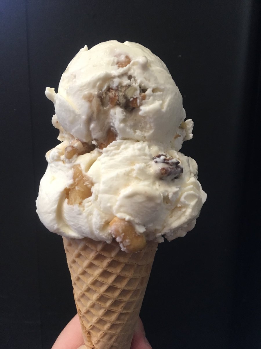 theicecreambarn's tweet photo. Party Nut Praline is back on the #LimitedEdition menu. It’s a sweet cream base with five different types of nuts (Peanuts, walnuts, pecans, cashews, and almonds) all pralined in local honey. #GettingNutty #FullBloomApiaries @virginiaspanishpeanutco https://t.co/45QTjkmYOC