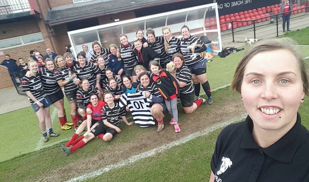 KatHuggins3312's tweet photo. Winners are grinners,such an amazing display to end our season its now time to say good bye to the 10 shirt  Lyndsey Burns you will always be on our sleeves and in our hearts but your shirt will take its pride of place in the club. @DarloLadiesRFC https://t.co/us73ASADXN