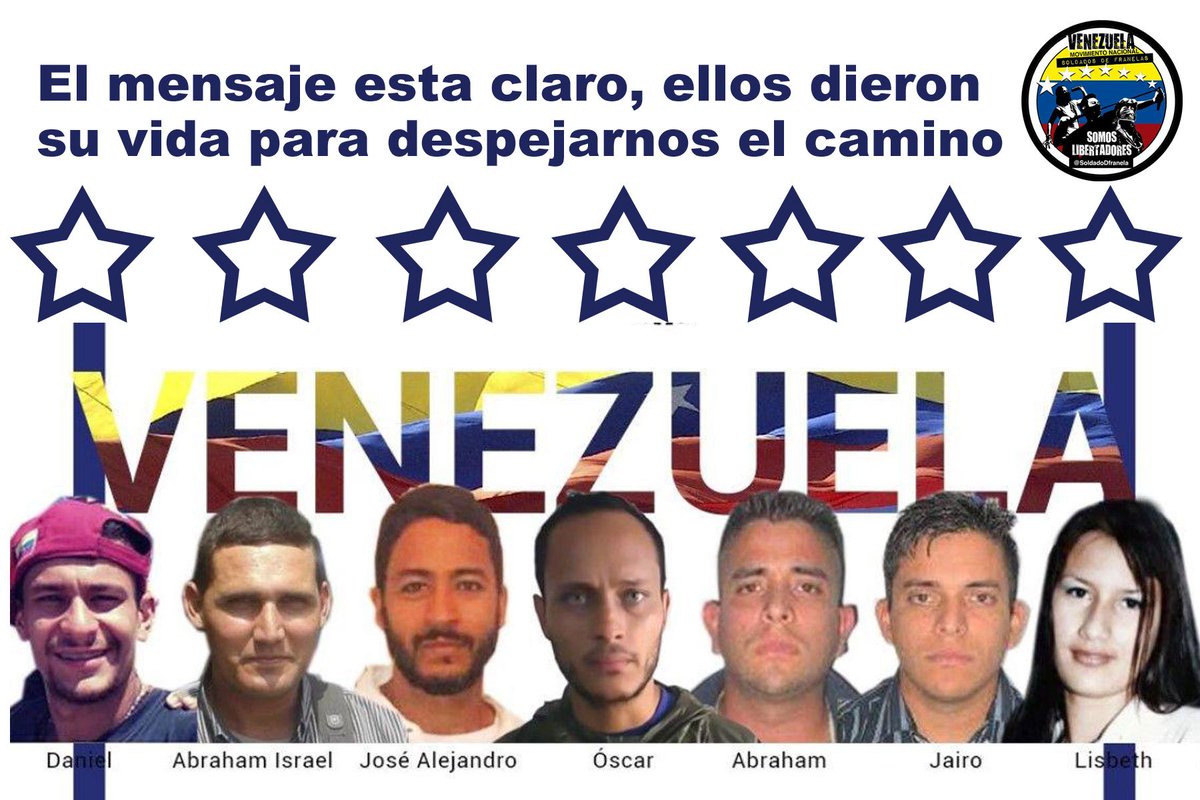monicacorrales's tweet photo. #15deAbril Hoy se cumplen 3 meses del criminal, público y notorio asesinato de 7 valientes jóvenes que soñaban con una Venezuela libre.
De nuestra parte quedará que no logren también "asesinar" su mensaje...y sus almas. https://t.co/utSvD6bLt7