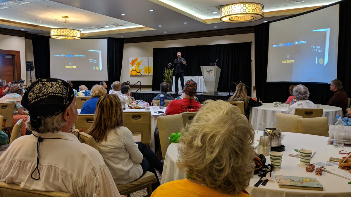 tarvintalks's tweet photo. "In between stimulus and response is a space. In that space is a choice. In that choice is freedom and growth." @coylejohnk #aath18 https://t.co/hQSISOPzjO
