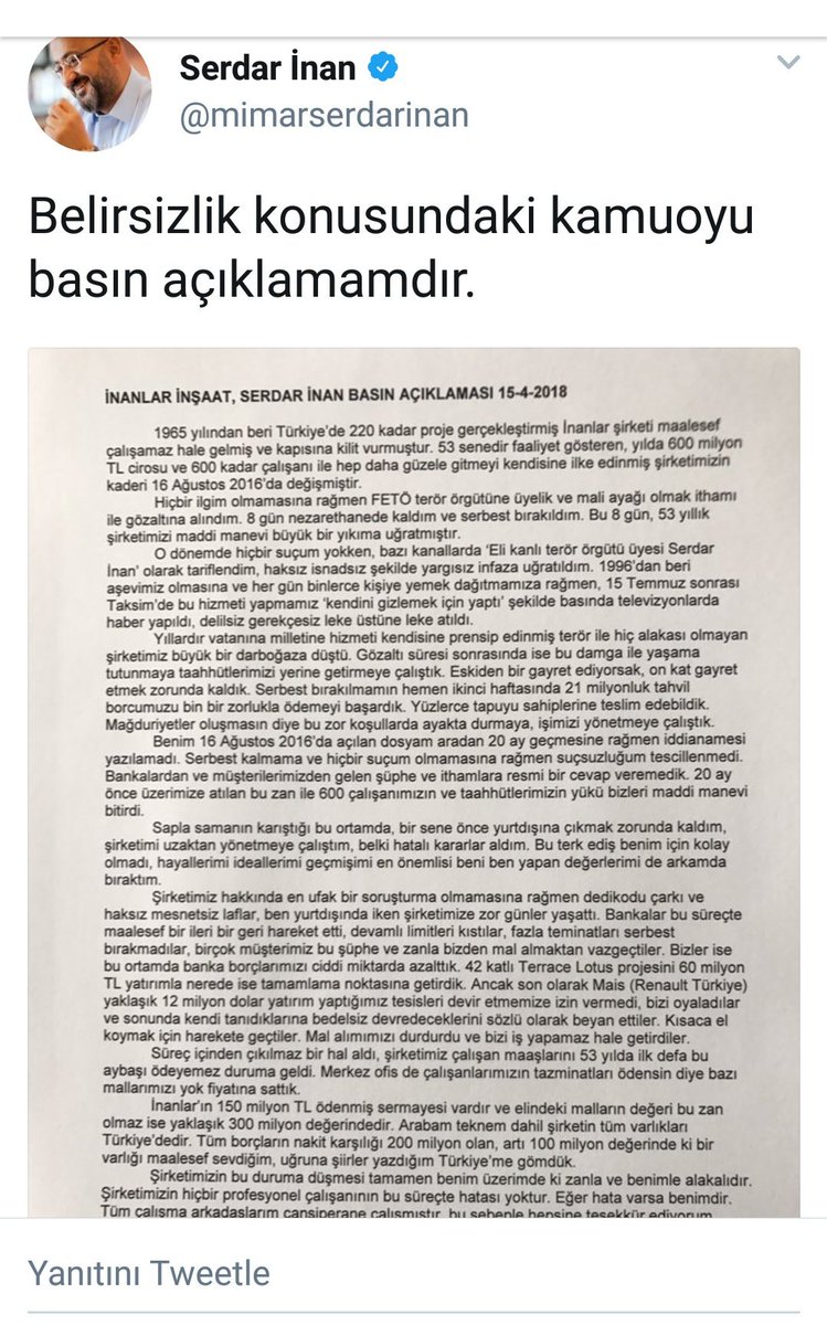 kacsaatolduson's tweet photo. İnanlar inşaatın sahibi soldaki twiti atalı 4 yıl, iflasını açıklayalı birkaç saat oldu. https://t.co/Al7fvvXw3L