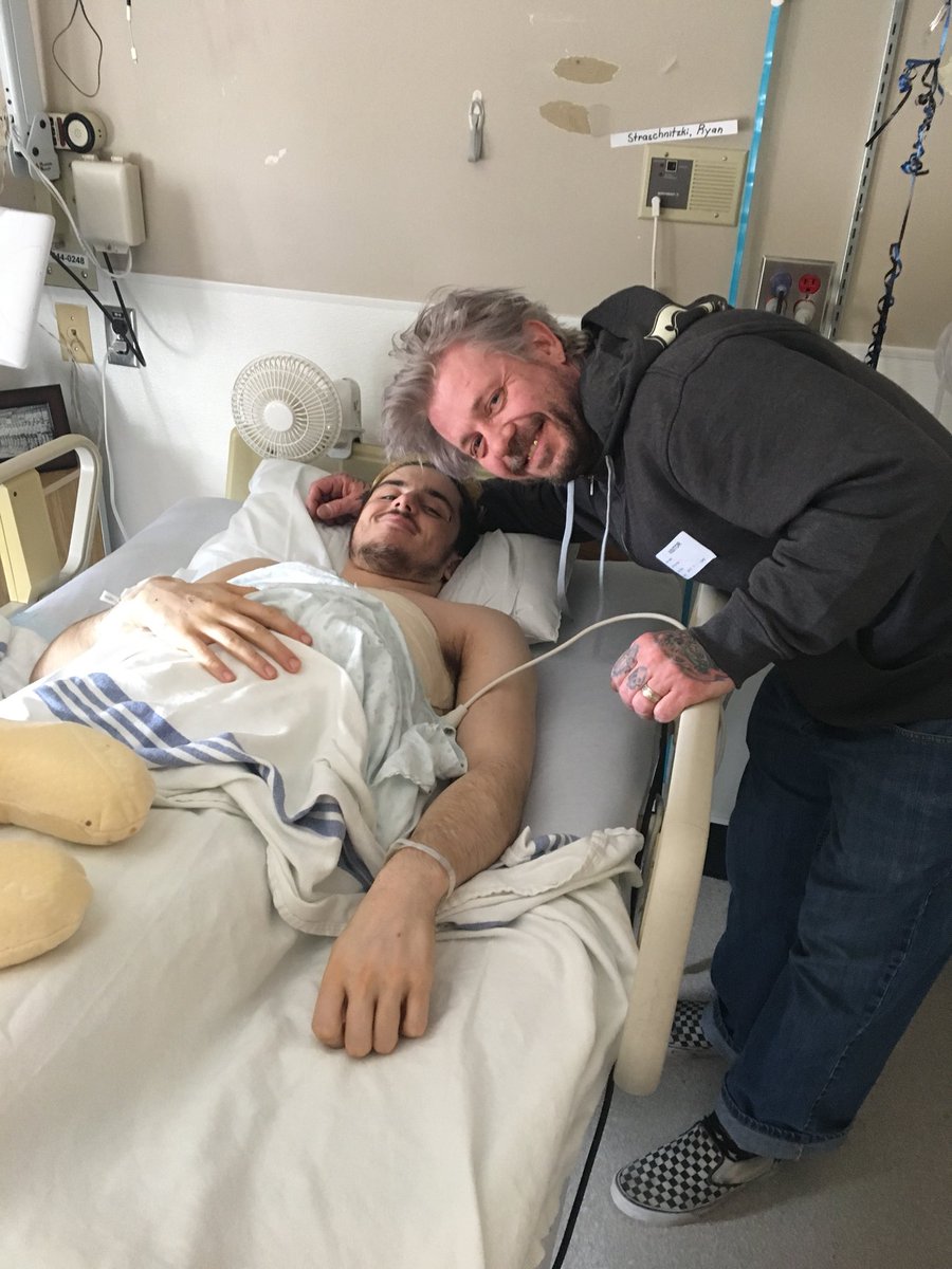 strazsr's tweet photo. Old friend from High School popped in. Hes a miracle as he broke his neck in grade 11 never to walk again. He wouldnt listen. Told Ryan his story. What an amazing guy. Mike F’n Peace https://t.co/InwqEq5AcN