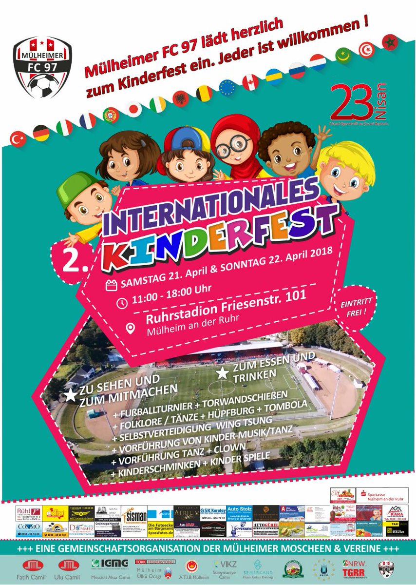 MH_FC97's tweet photo. • Mülheimer FC 97 lädt herzlich zum #Kinderfest ein. Jeder ist willkommen !
@Muelheim_Ruhr
@radiomuelheim
@NRZmuelheim
@WAZ_Redaktion
@NrwGundem
@NRWHaber
@muhabircede
@PostGazetesi
@ScholtenUlrich
@TC_Essen
@ditibpresse
@lokalkompass_de
@UETD https://t.co/x8eQQfZzOJ