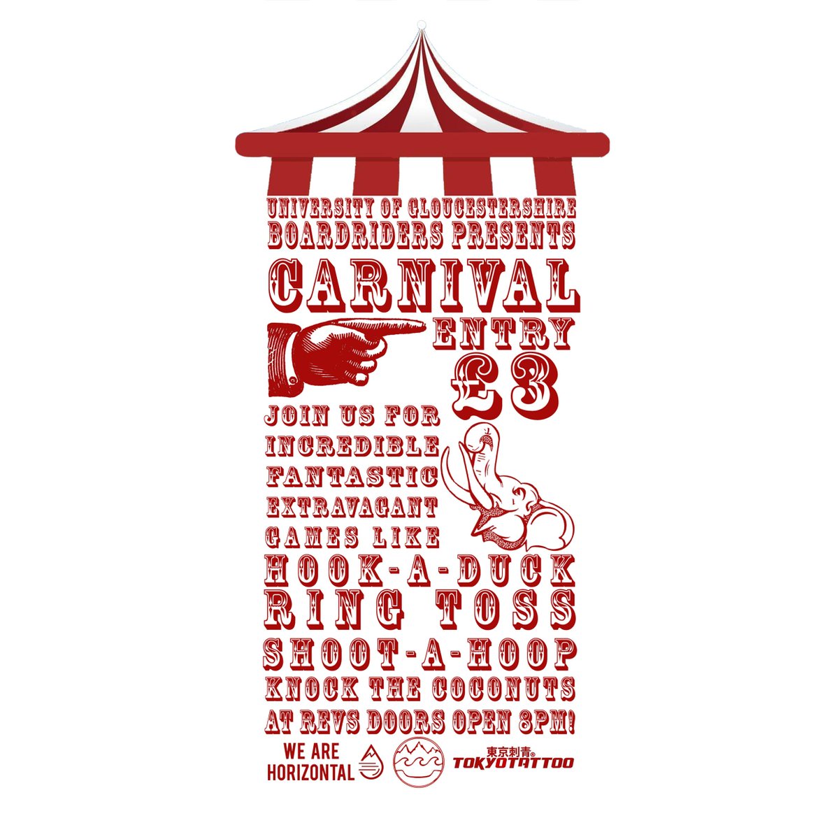 It's our Carnival fundraiser tomorrow night and as it's the last of the year it promises to be a good one! We have some great raffle prizes to be won including a £40 tattoo voucher from <a href="/Tokyotattoo/">🌿 ᴛᴏᴋʏᴏᴛᴀᴛᴛᴏᴏ®</a>, beanies from <a href="/WeAreHorizontal/">We Are Horizontal</a> and much more! #uogbr #boardriders #fundraiser