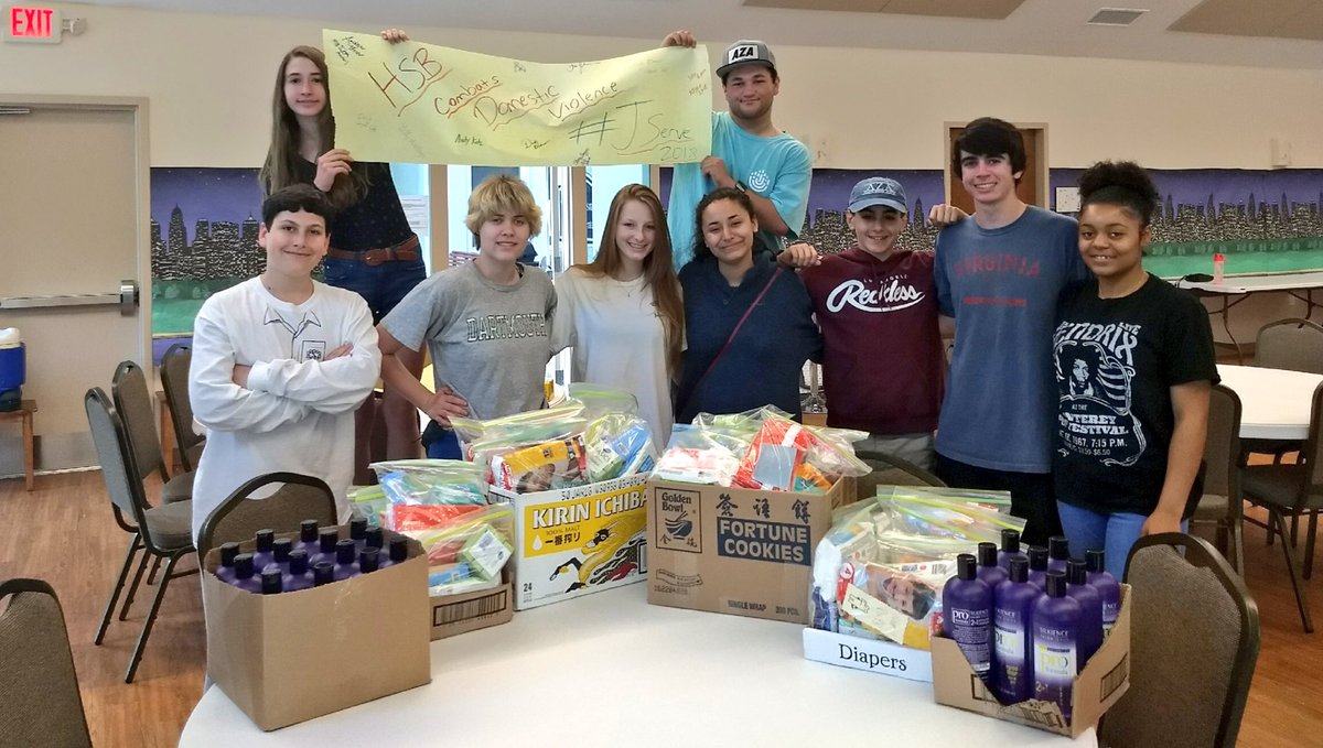 hsb_bbyo's tweet photo. Successful #jserve2018 program. HSB Combats Domestic Violence. 36  full sized packages of toiletries will be donated to the Domestic Violence Shelter this week! https://t.co/5FYuGzUZWr