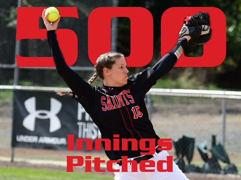 SMUSaints's tweet photo. With her first out in the third inning, Kim Nelson has hit the 500 career innings pitched mark. She is only the second Saint in school history to reach the milestone. Congratulations Kim Nelson!
#SaintsStrong https://t.co/8Ygd5OnAPH