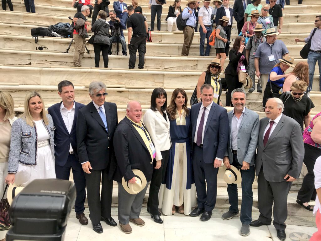 AngelaVelarde's tweet photo. Wonderful way to spend Sunday morning! Opening Ceremony at the Odeon of Herodes Atticus inaugarated by the Greek Minister of Tourism, Elena Kountoura #ASTAADE #VisitGreece #ThisIsAthens https://t.co/YBT9u8yWEX