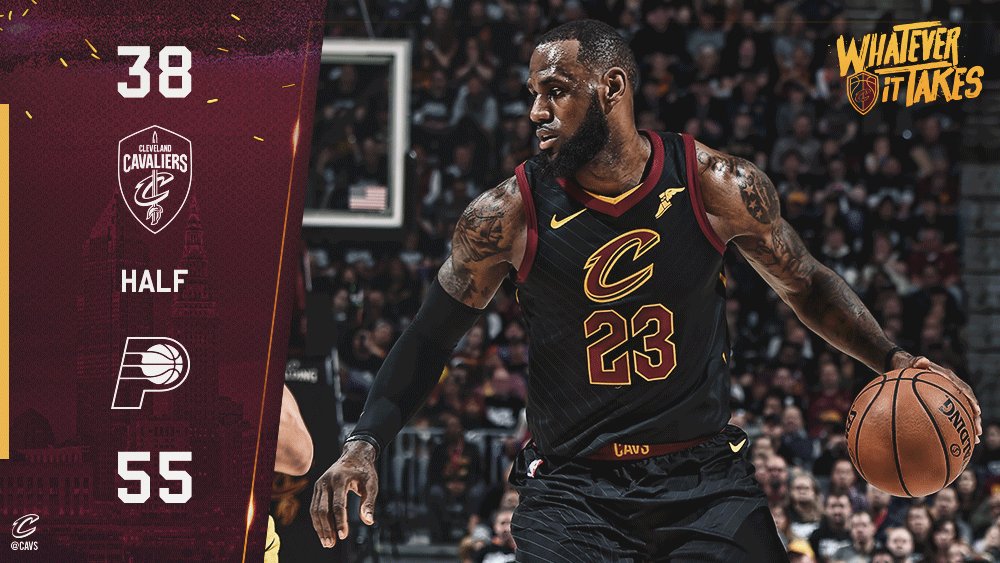 cavs's tweet photo. Halftime in Cleveland.

📊: https://t.co/9wjRNZwZV2
📸: https://t.co/HDknnvsXoz

#WhateverItTakes https://t.co/joadSQtjvC