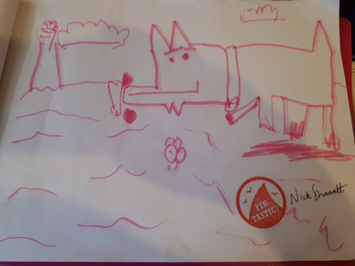 rosejen2986's tweet photo. @GiraffeClass Freya wanted me to show you her illustration that she had signed by author and illustrator Nick Sharratt when she met him last week at his draw-a-long event ☺ https://t.co/NVxvJYmm0Y