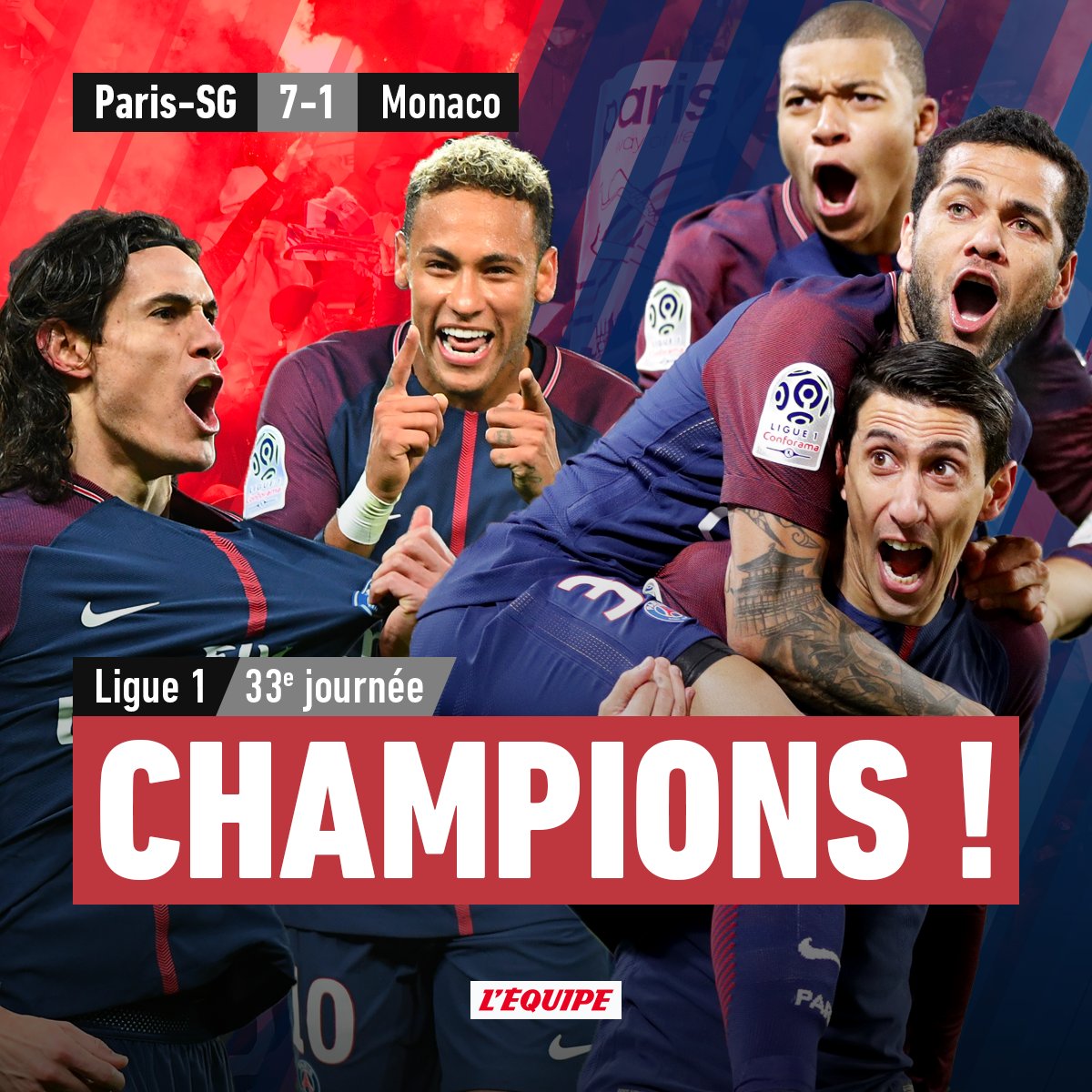 Le PSG remporte son 7e titre de champion de France sur un festival de buts ow.ly/Xmbs30jv5un