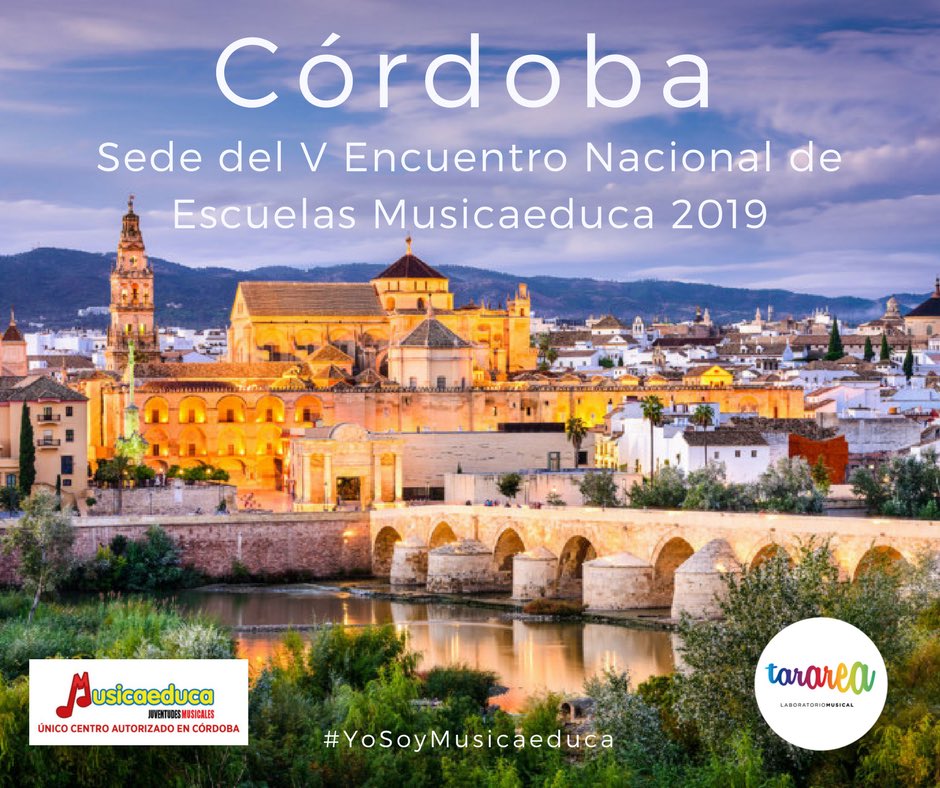 tararea_musica's tweet photo. 🤩 Y desde #Zaragoza nos traemos este regalo: ¡#CórdobaEsp, representada por @tararea_musica, será la sede del próximo Encuentro @Musicaeduca en 2019! Estamos felices e ilusionad@s 
#YoSoyMusicaeduca https://t.co/LsqfMwtqGN