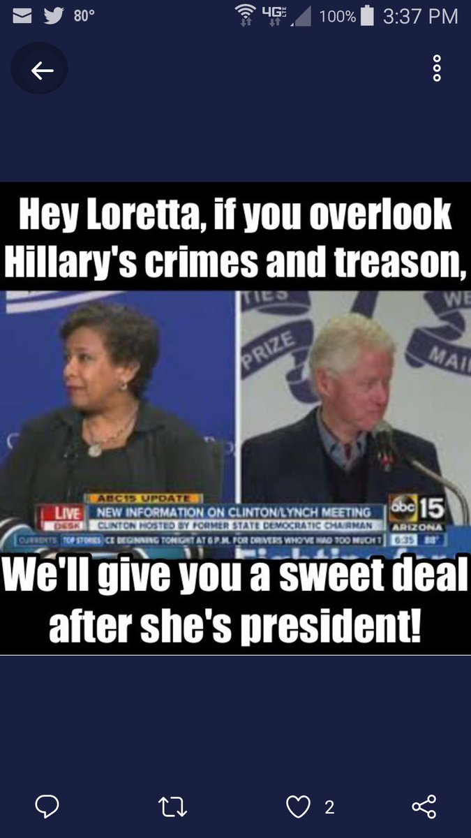 Ludi2shoes's tweet photo. #ComeyKnows
#HRCVIDEO
#ReleaseTheVideo
#TarmacMeeting
#WhatWasLynchPromised
#MakeItRain https://t.co/JjnvyUKnto