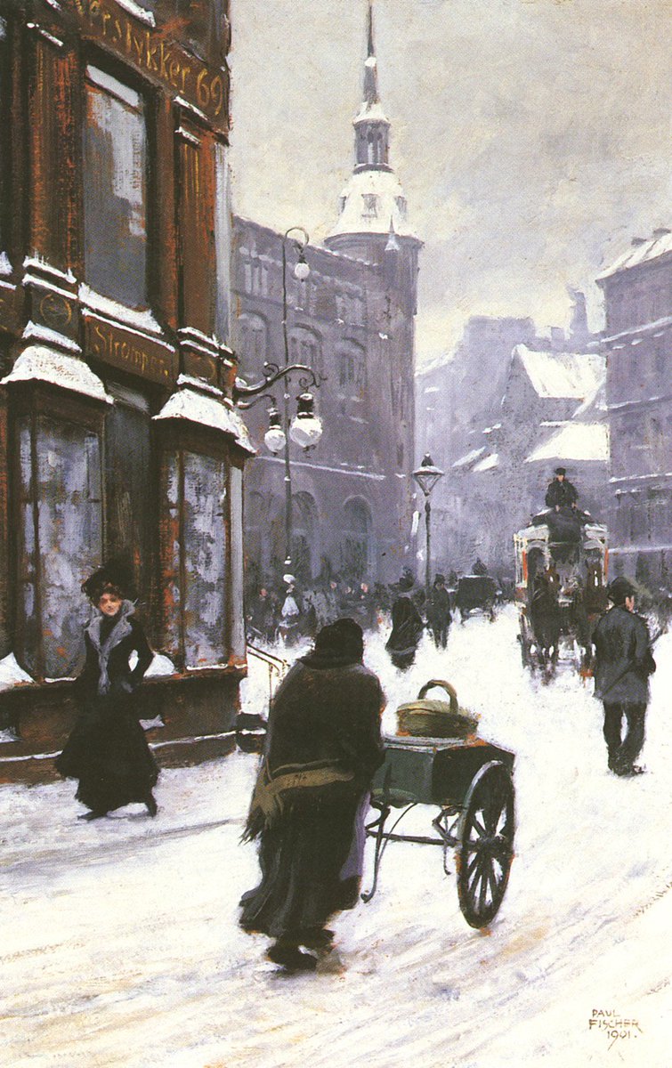 TheNewPainting's tweet photo. #HistoryofPainting

#Art is life!♡Art is love!♡Art is freedom!

#Artist #Painter
Paul Gustav Fischer (22 Jul 1860, Copenhagen – 1 May 1934, Gentofte) was a Danish painter.
#Artwork #Painting
A Street Scene In Winter, Copenhagen, 1900
#Location
Art Renewal Center @ArtRenewalCtr https://t.co/SnhEvsRRbt