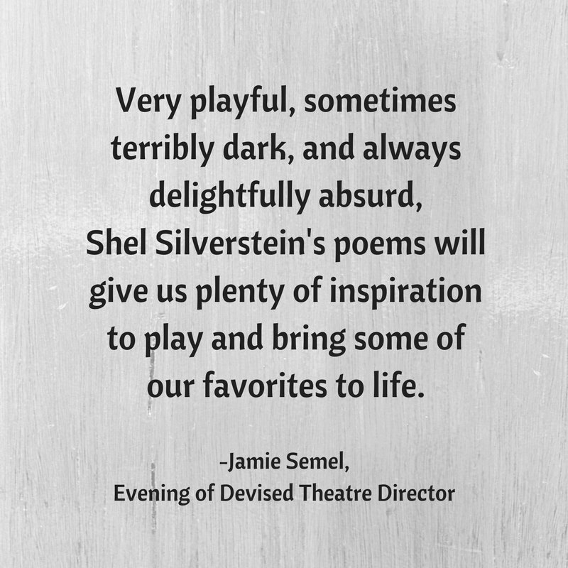 artfromsuburbia's tweet photo. Jamie Semel is using Shel Silverstein's work as the building blocks for her piece in our Evening of Devised Theatre. Want to join in on the fun? Sign up to audition May 1 or 2 by e-mailing artistsfromsuburbia@gmail.com DM us here. #southshorema #bosarts https://t.co/B3hKUwzRPL