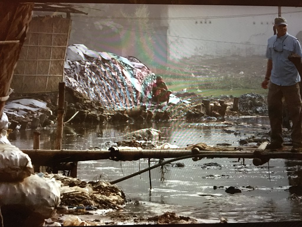 Watching <a href="/RiverBlueMovie/">RiverBlue</a> with @orsoladecastro - a brilliant summary of how fashion pollutes our rivers &amp; oceans and one of my main motivators to start <a href="/PeopleTree/">People Tree</a>. Buying #sustainablefashion is the only way to promote #environmental-justice #socialjusitce   &amp; protect our planet