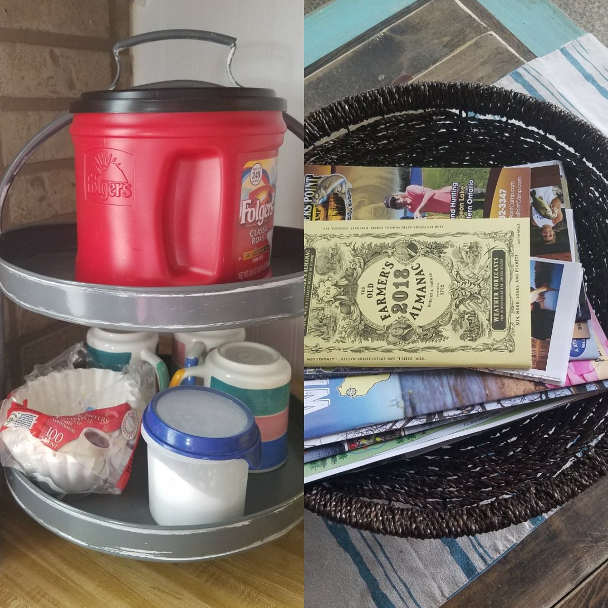 homewithbrandie's tweet photo. If you saw my previous posts of my baskets, I also did some organizing with our metal two-tier tray, and the woven seagrass bowl. I love the versatility in all of our products! #SignatureHomeStyles #homedecor #coffeenook #magazineholder #wovenbasket #organizeyourlife https://t.co/OErokpj0M6