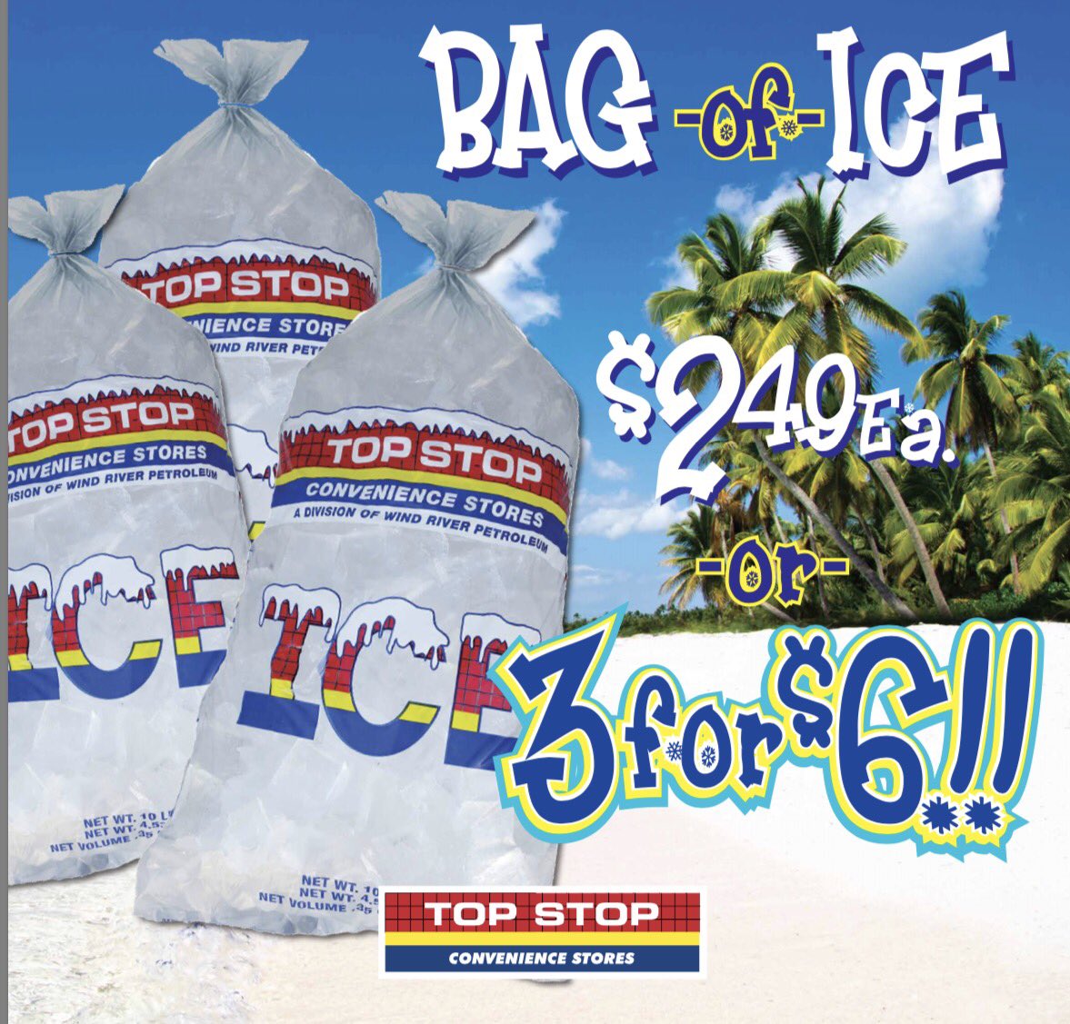 TopStopCS's tweet photo. Need some Ice? Stop by Top Stop and grab a bag of ice for $2.49 each or 3 bags for $6.00
.
.
.
#TopStop #utah #idaho #conveniencestores #perxsplus #deals #mixandmatch #ice https://t.co/xf4znqHYxH