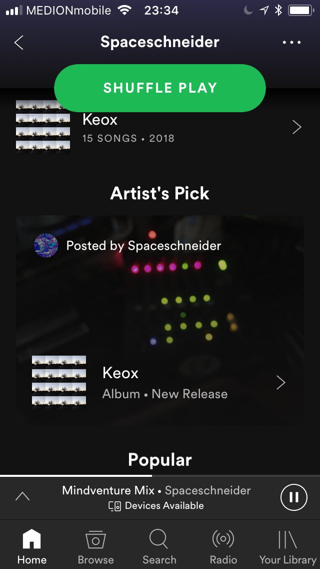 spaceschneider's tweet photo. new #artistpick on #spotify / #keox #spaceschneider https://t.co/6OAUXdyWBw