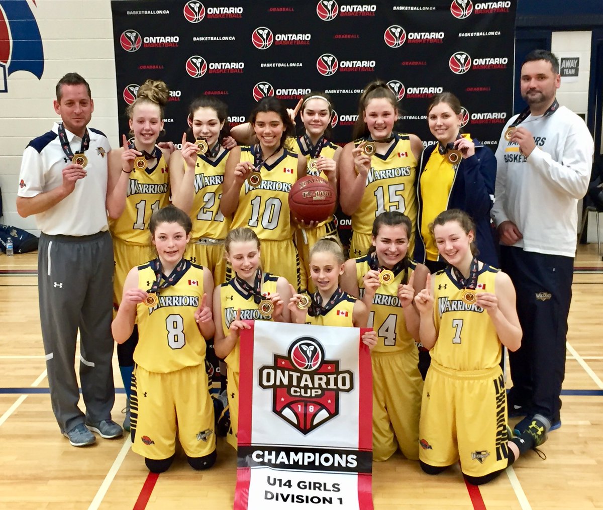 OBABBall's tweet photo. Congratulations to the U14 Girls from Welland Warriors on winning D1 🥇 at Ontario Cup #OC18! Not only are you provincial champions - you move on to Jr NBA World Championship Canada Regional! https://t.co/DW6Y6W7yPg