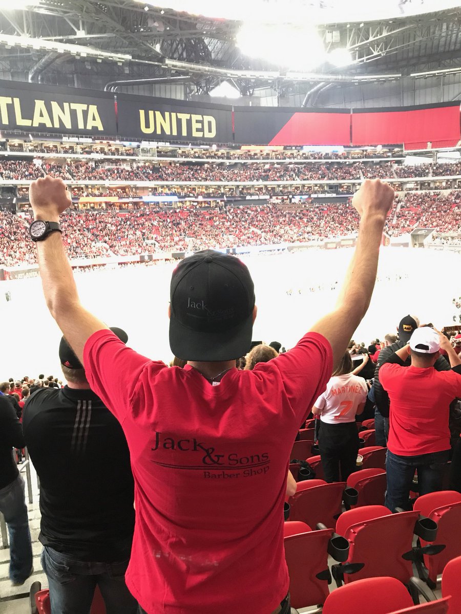JackNsonsbarber's tweet photo. Representing at Atlanta United game.. #jackandsonsbarbershop #atlantaunited https://t.co/Hfrg7noupR
