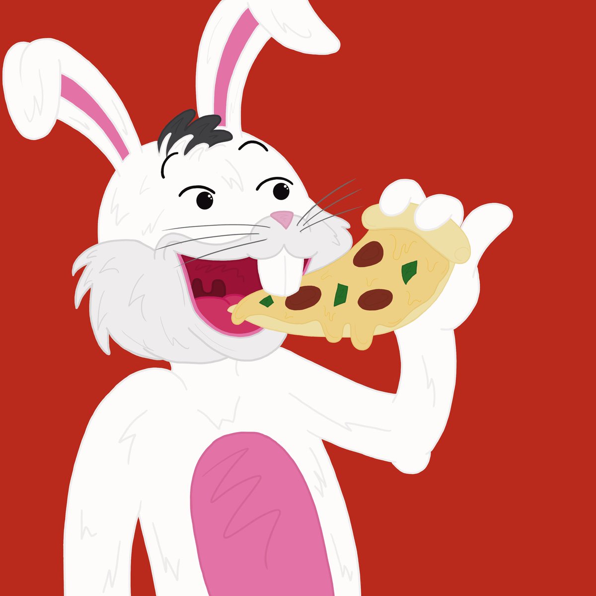 evelyn_arty's tweet photo. Pizza Punks box entry 🍕 who doesn’t love a bunny eating pizza... #pizzapunks #protestproject @pizzapunksgla https://t.co/vy9El6njvc