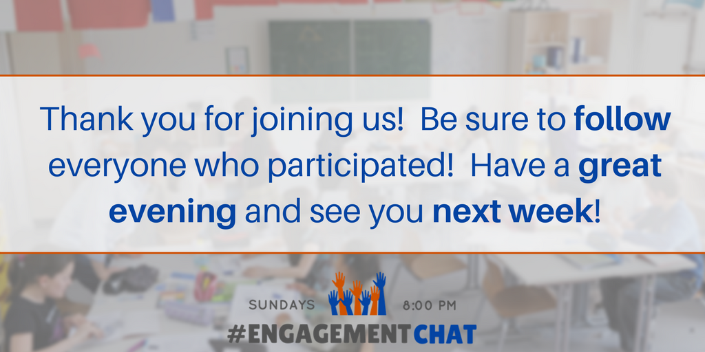 EngagementChat's tweet photo. Have a great week #EngagementChat! See you next week!! https://t.co/SBsa4riyp1