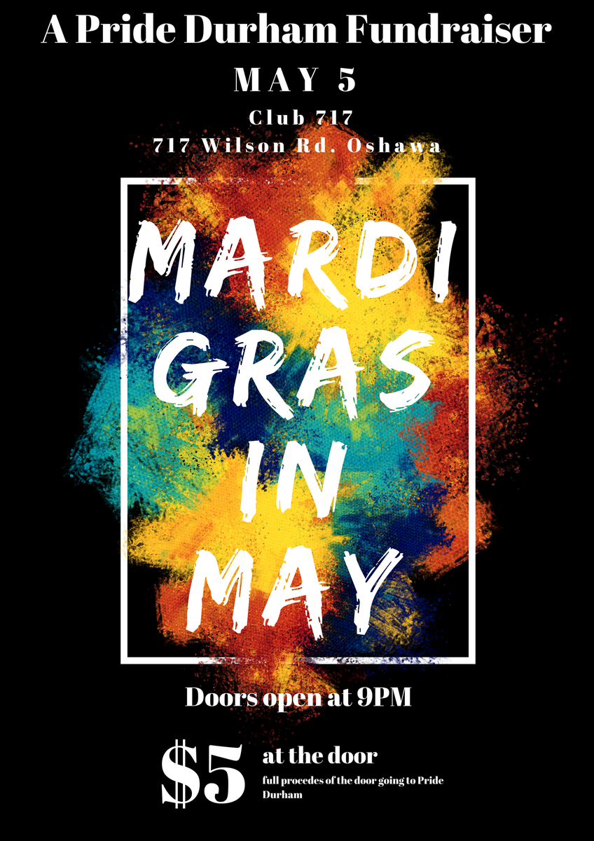 Now THIS is going to be fun! Come celebrate Mardi Gras in May with us! Door proceeds go towards funding Pride 2018. May 5th at 9 pm at <a href="/Club717/">Club 717</a>