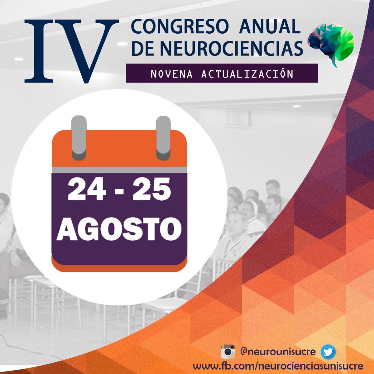 neurounisucre's tweet photo. IMPORTANTE: Se realizaron modificaciones  la fecha del Congreso Anual de Neurociencias por motivo de elecciones presidenciales, que ahora será los días 24 y 25 de agosto.

Pronto se abrirán las inscripciones!! https://t.co/BLB0PAWp57