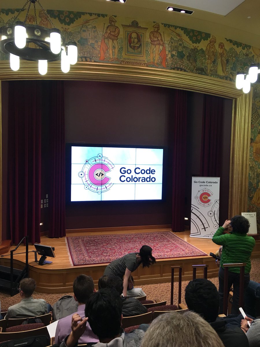 ttimmonsCO's tweet photo. Getting ready for pitches at #GoCodeColorado in #GoCodeDen! @GoCodeColorado @COSecofState https://t.co/87G0L5TU4B