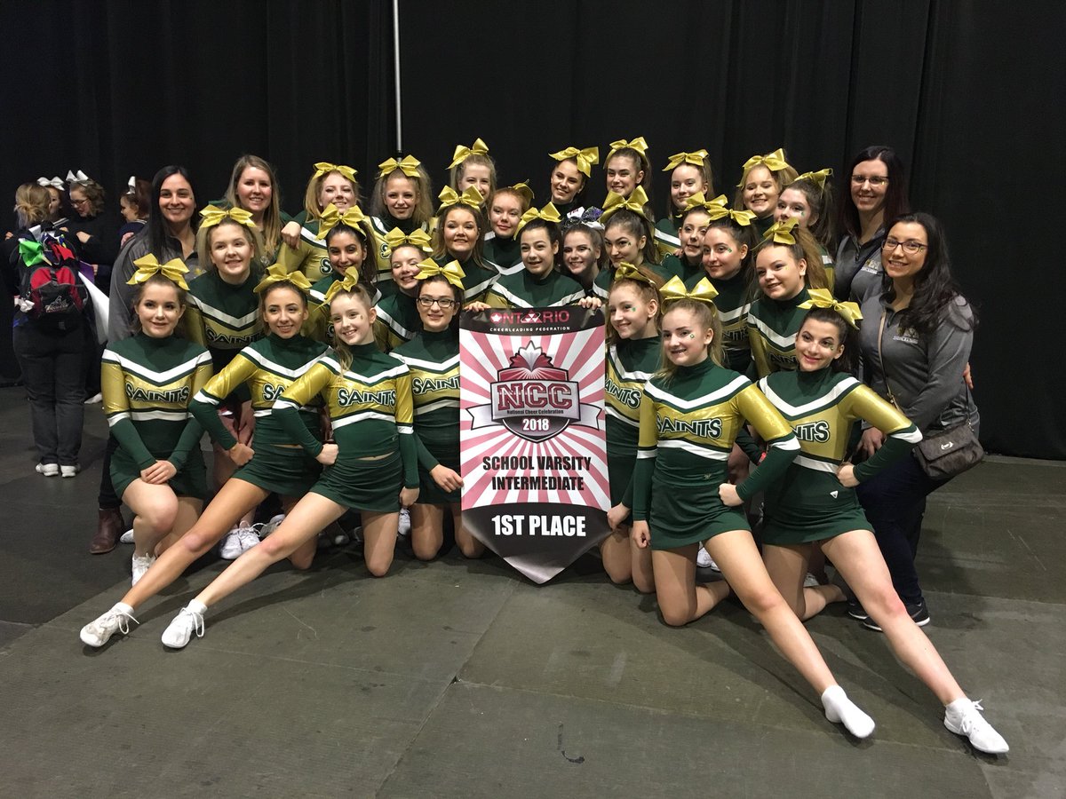 StPatsCheer's tweet photo. Today the Saints finished 1st at the #ocfnationals2018! The coaches are super proud of everything the girls have accomplished this weekend! https://t.co/ePmWGrjhhf