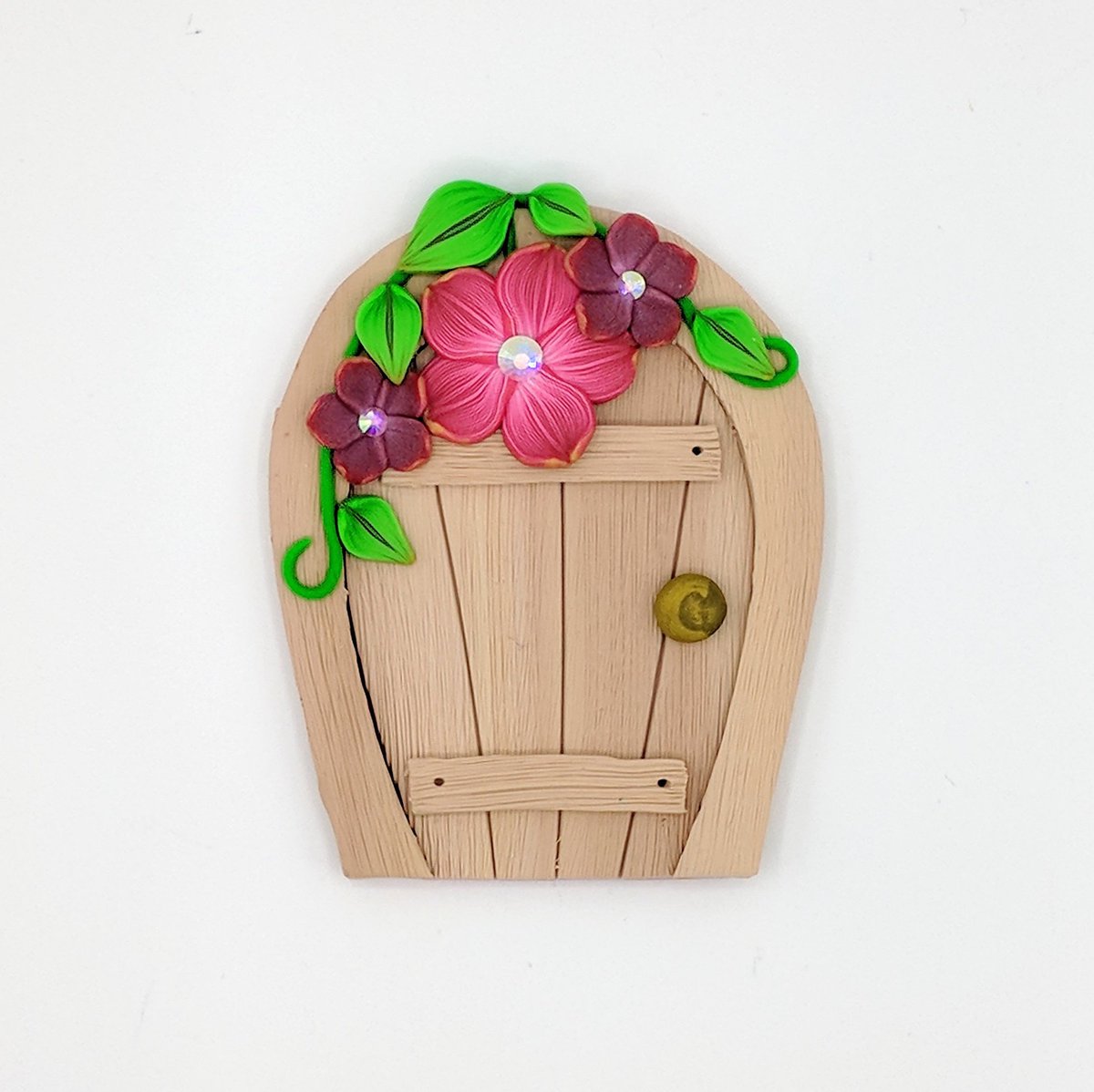EmilyMah's tweet photo. Excited to share the latest addition to my #etsy shop: Little #FairyDoor with Gilded Pink and Fuchsia Flowers and Leaves; #PixiePortal; #Hobbit Hole; #Gnome, #Elf; #FairyGarden Accessory #fairyportal #fae #fairy #handmade #polymerclay https://t.co/qA5vkuKmBY https://t.co/RFY5DPTOHn