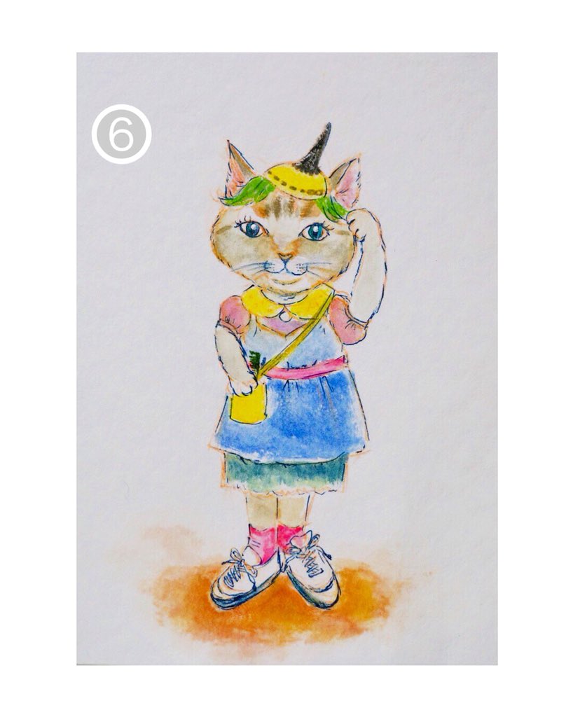 蕪﨑 涼子 ーkabusaki Ryokoー على تويتر 絵本作り ー第1弾 ねこの美容師アシスタント 候補の方を描いてみたよ どのコにシャンプーして欲しいかな ぜひ 投票お願いします 水彩画 ねこの絵 ねこ 絵本キャラクター かぶさき