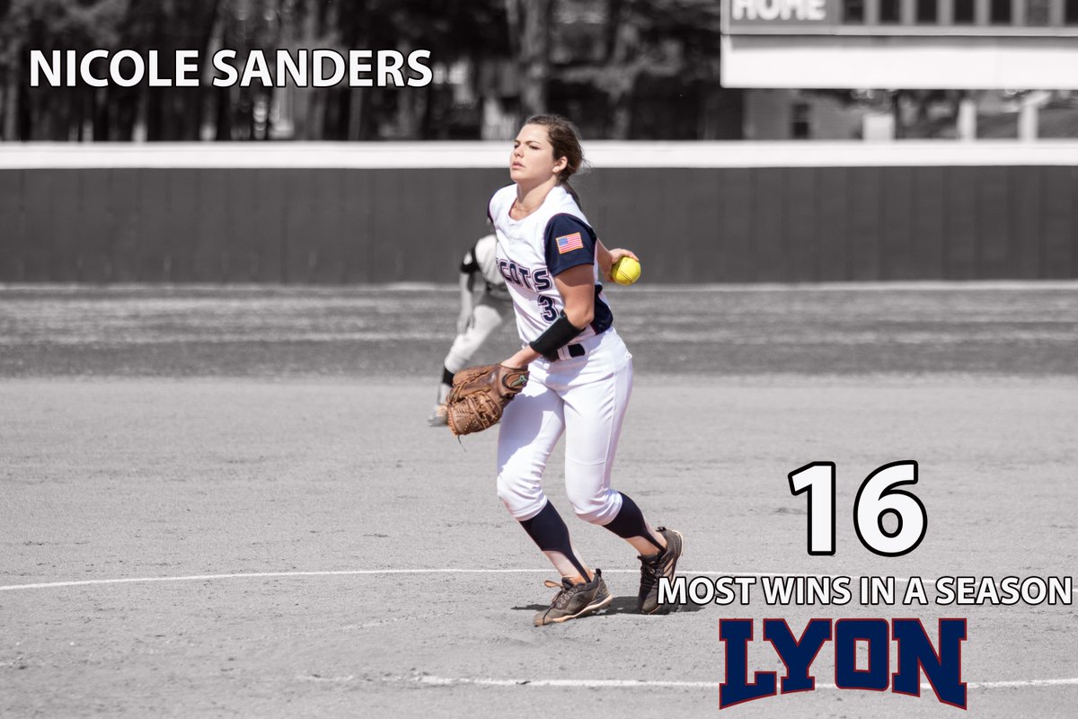 LyonAthletics's tweet photo. Congratulations to @LyonScotsSB pitcher Nicole Sanders (@coleyysanders) for breaking the school record for most wins as a pitcher in a season with 16! #GoScotsGo https://t.co/TGOTJoXxzT