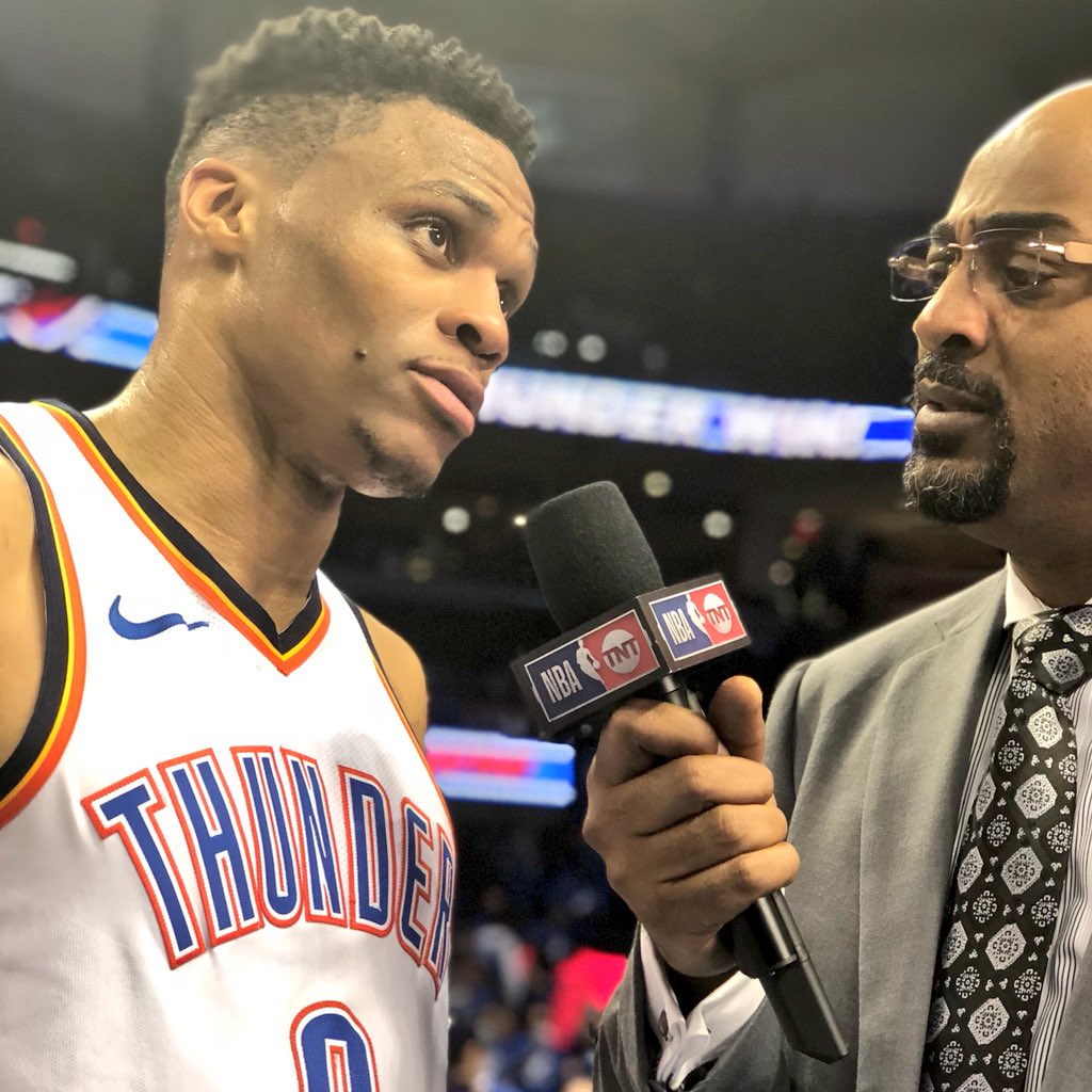 29 PTS. 13 REBS. 8 ASTS.

Russell Westbrook &amp; the <a href="/okcthunder/">OKC THUNDER</a> take a 1-0 First Round series lead! #NBAPlayoffs