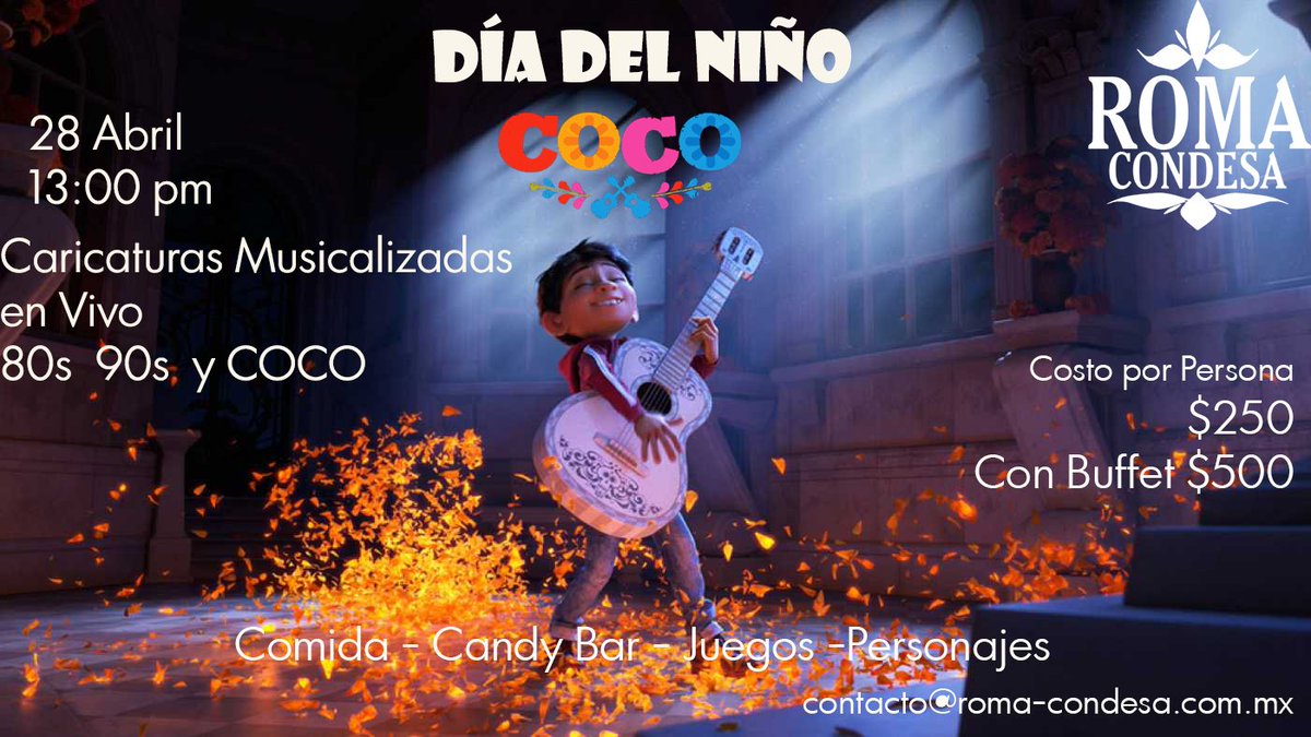 RomaCondesa's tweet photo. #DíaDelNiño estilo #RomaCondesa Juegos, Personajes,Caricaturas en VIVO y Buffet!Compra ya tus boletos!.https://t.co/Nn0N7Gl6XT https://t.co/v1SxfDOGjd