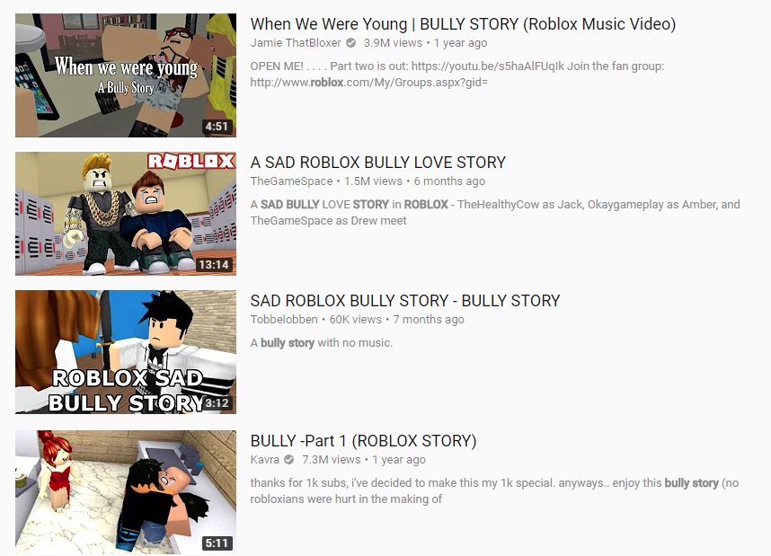 Icytea On Twitter Kids Who Watched These Videos Will Be Nostalgic About Them 8 Years From Now - roblox bully story 2018