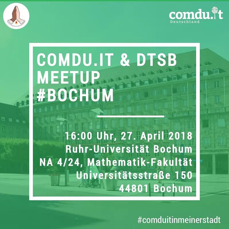 comduit's tweet photo. Our next #comduitinmycity meetup is happening in #Bochum, Germany on Apr 27, 2018 at 4:00 p.m, in association with Deutsch-Tamilische Studierende Bochum. Get to know about what we do in a casual setting &amp; expand your network - RSVP NOW! Deutschland@comdu.it #comduit #diaspora4dev https://t.co/7TrfJj3EzA