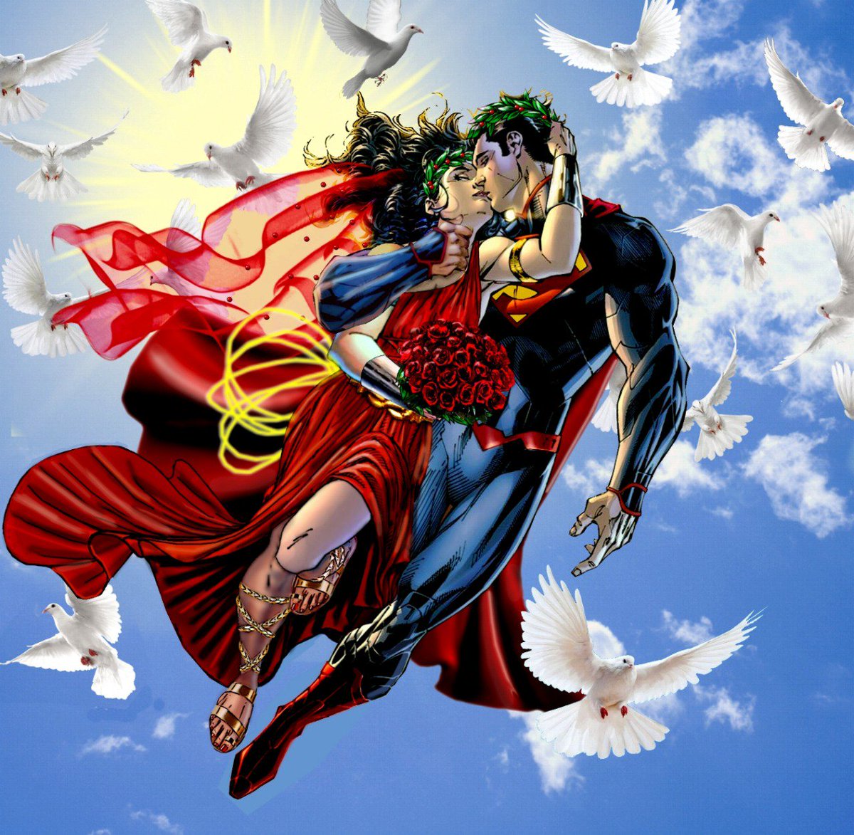 Superman #WonderWoman #SuperWonder #thenew52 The Red Wedding by Godstaff.  💞🕊️🌞💖, image size:1200x1173