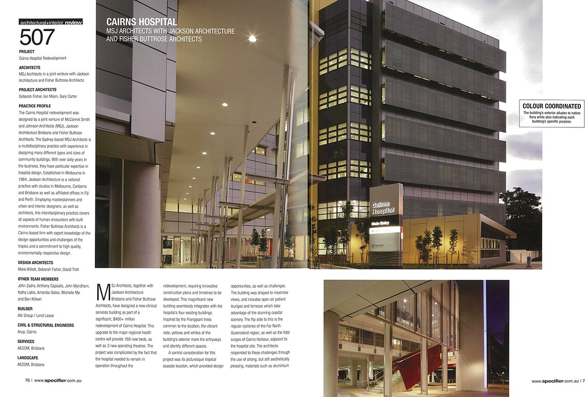msjgroup's tweet photo. Cairns Hospital Redevelopment has been featured in Specifier Magazine! @Specifierau  #hospitals #architecture #healthcare https://t.co/k9tqt2Uo1H