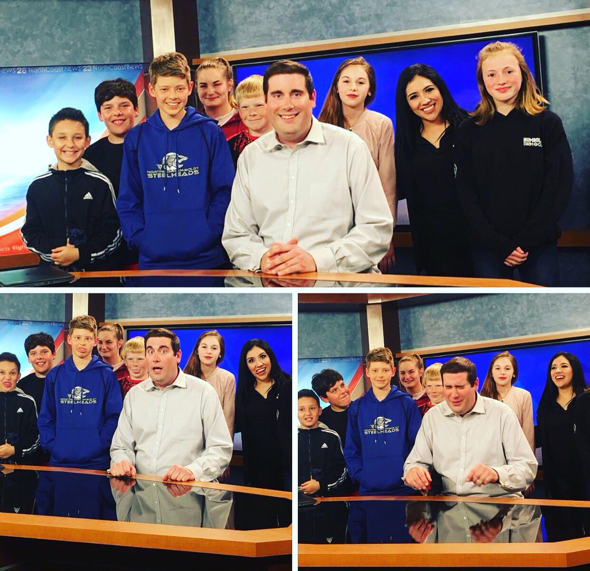 nazyjavid's tweet photo. VISITORS! Students from Sunny Brae Middle School stopped by to watch the show live in our studio, fun times! #visitors #school #fieldtrip #kaef #northcoastnews #sunnybrae #kbvu #sunnybraemiddleschool #eureka #funtimes #newsanchors #tvnews #students #tvstudio #news #tvlife🎥 . https://t.co/UNNukR0baI