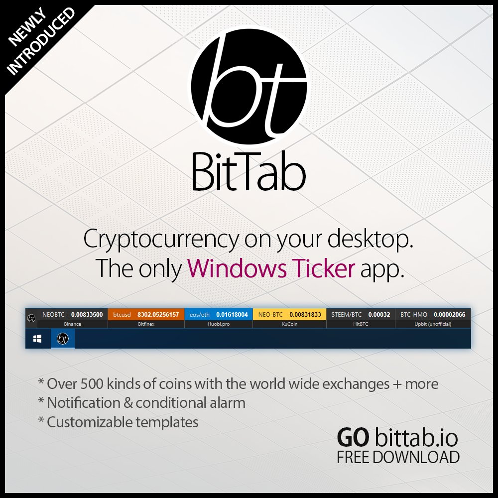 BitTab - Windows Coin ticker widget!