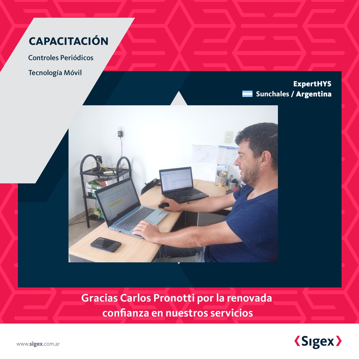 SigexIngenieria's tweet photo. En el sábado recibimos la visita en nuestras oficinas de Carlos Pronotti de @Experthys7
#sigex #sigexingenieria #controlesperiodicos #tecnologiamovil #software #seguridadindustrial https://t.co/xRg7mARPmZ
