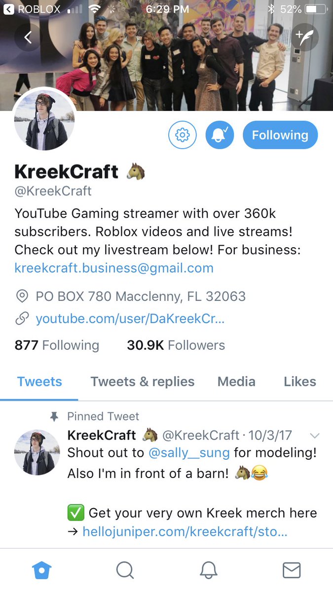 Code Realkreek On Twitter Roblox Live Right Now Https T - kreekcraft roblox twitter