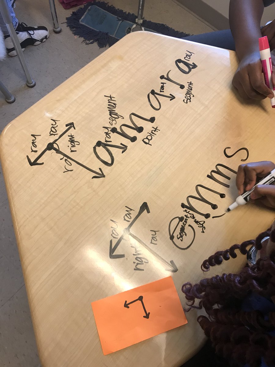 MsJeffreysPFE's tweet photo. Lost footage from last week: finding lines, rays, line segments, and angles in our names! #TCSLearns #CES360 https://t.co/FRghSmdfoq